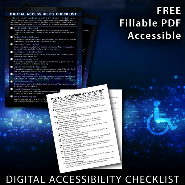 A checklist in two themes, one dark and one light. The pages are laid on top of a blue bokah filled background.